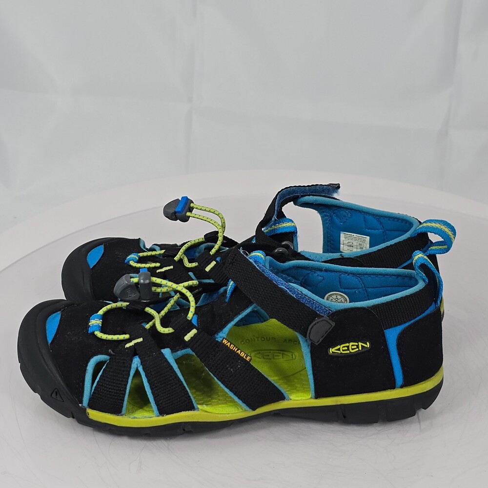 Keen Seacamp II CNX Youth Water Sandals Boys 5 Blue Green Hiking Summer Shoes